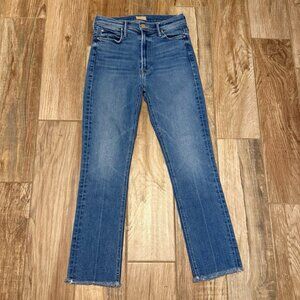 Mother The Mid Rise Dazzler Ankle Fray